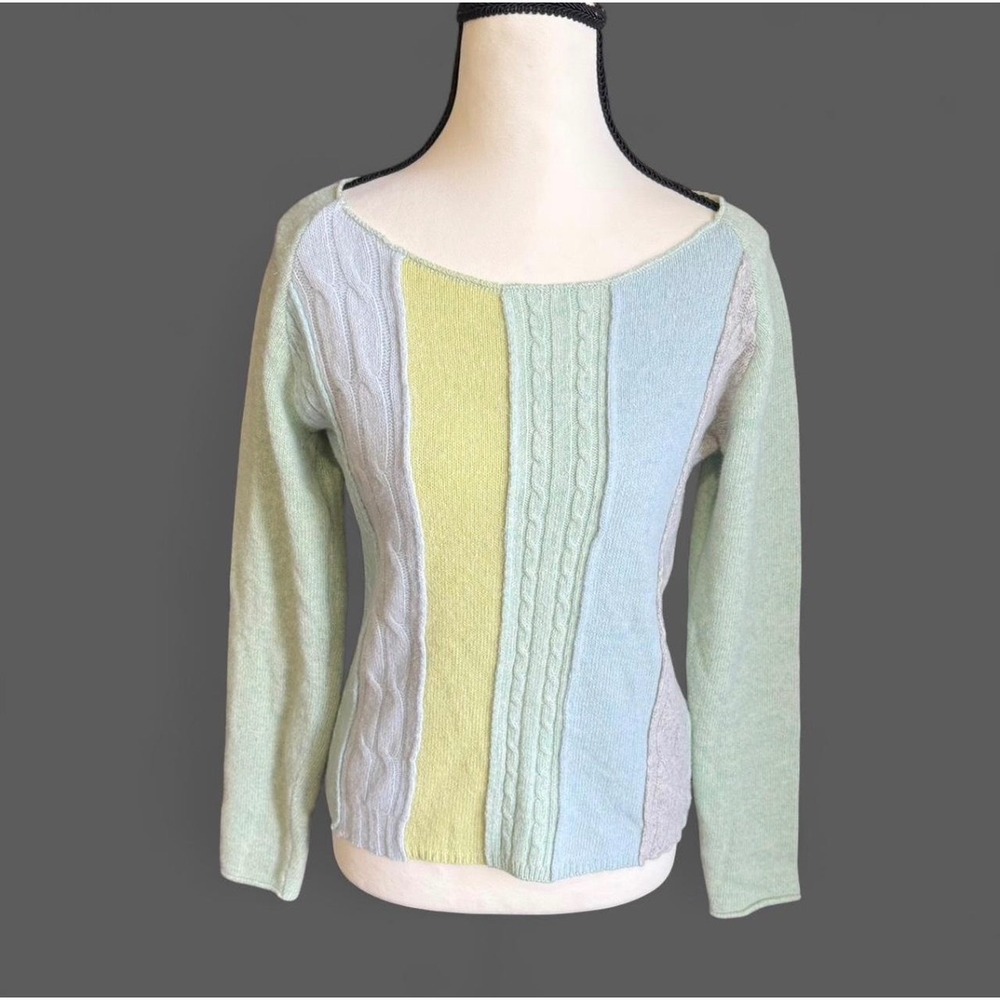 Free People Wool Blend Striped Cable Knit Sweaterβ